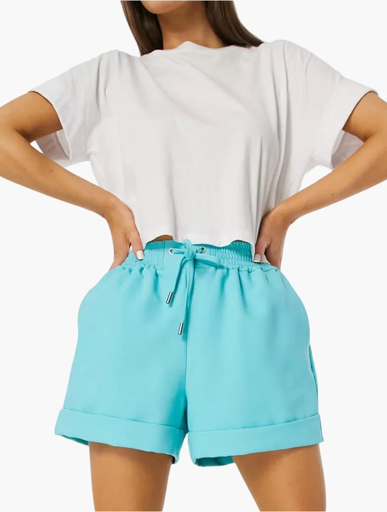 Shop River Island Blue Tailored Runner Co Ord Shorts for Women
